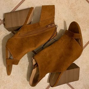 Brown Open-toe Bootie